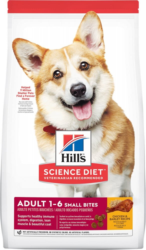 Hill's Science Diet Adult Small Bites Chicken and Barley Recipe Dry Dog Food - 5 lb Bag - Intensery