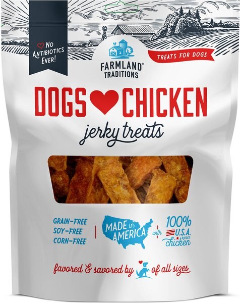 Farmland Traditions Dogs Love Chicken Grain-Free Jerky Dog Treats - Intensery