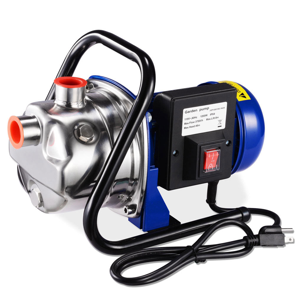 1.6HP Electric Water Pump Sump Pump Stainless Steel 814gph - Intensery