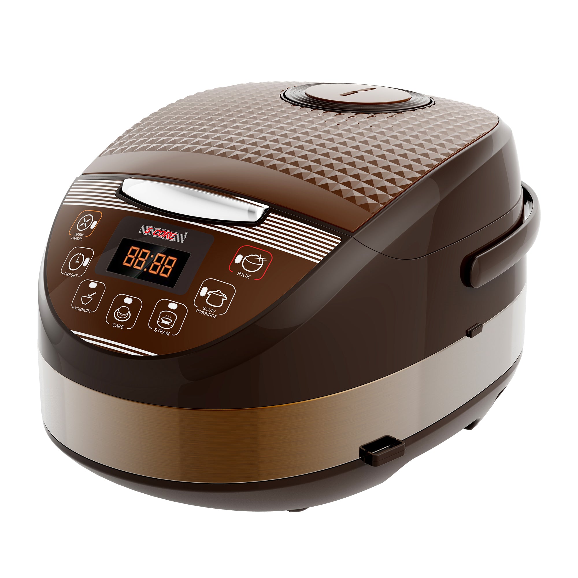 5 Core 5.3Qt Asian Rice Cooker Digital Programmable 15-in-1 Ergonomic Large Touch Screen Electric Multi Cooker Slow Cooker Steamer Pot Warmer 11 Cups - Intensery
