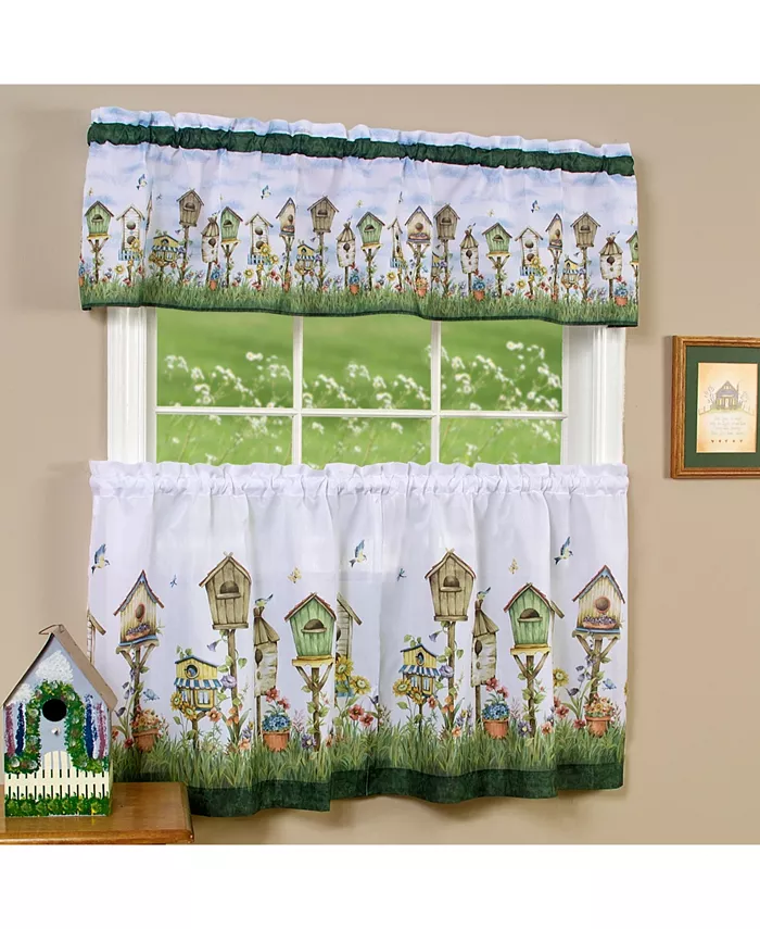 Achim Home Sweet Home Tier and Valance Window Curtain Set， 58x36 - Intensery