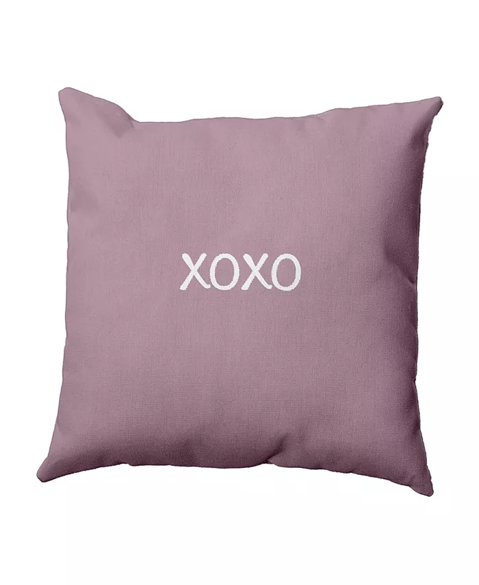 E by Design XOXO 16 Inch Light Purple Decorative Word Print Throw Pillow - Intensery