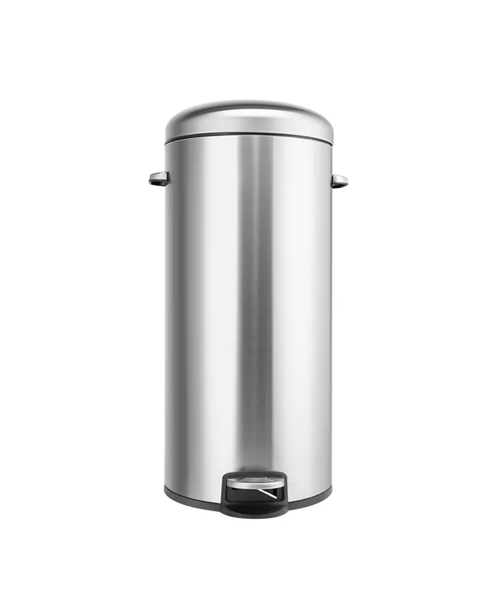 Mega Casa 8 Gal. 30 Liter Stainless Steel Round Shape Step-on Trash Can for Kitchen - Intensery