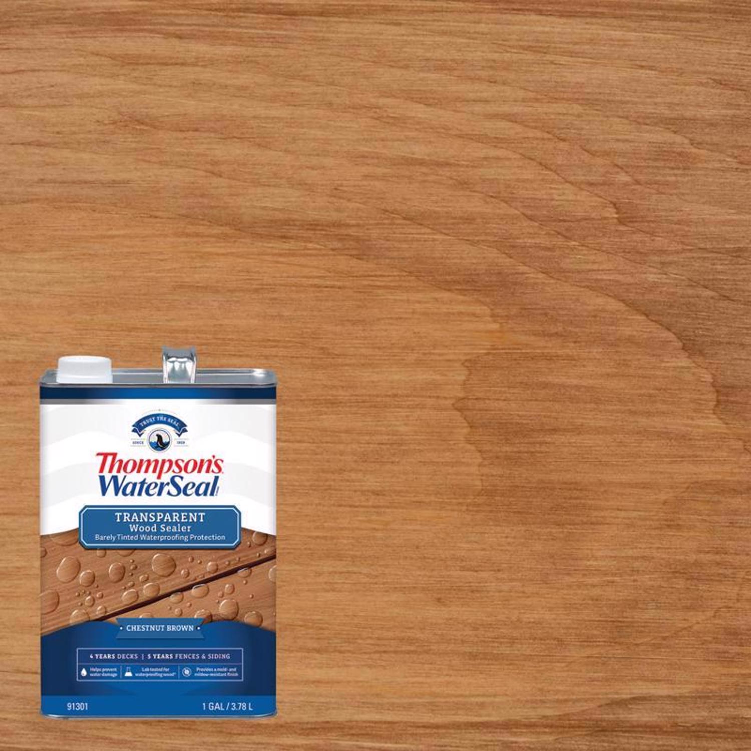 Thompson\u0027s WaterSeal Transparent Chestnut Brown Waterproofing Wood Stain and Sealer 1 gal - Intensery