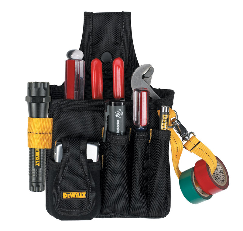 DeWalt 5 pocket Polyester Fabric Technician\u0027s Pouch 13 in. L X 13 in. H Black - Intensery
