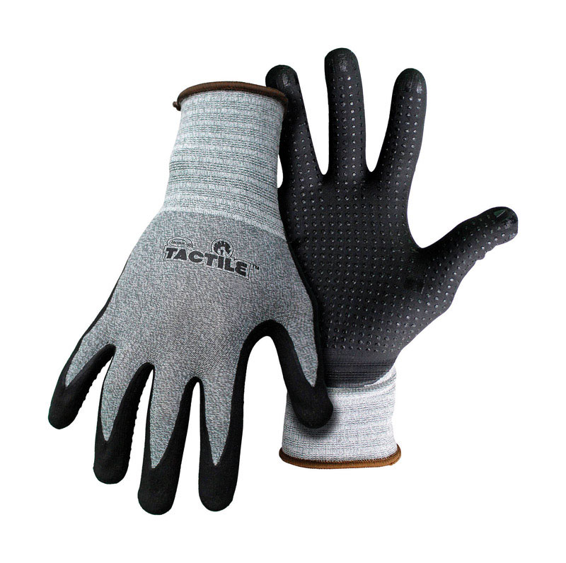 Boss Tactile Men\u0027s Indoor/Outdoor Dotted and Dipped Work Gloves Black/Gray L 1 pair - Intensery