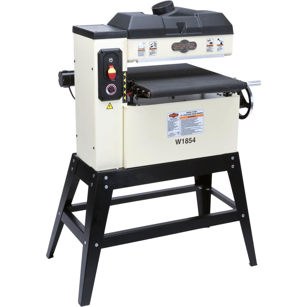 Shop Fox 18 Open End Drum Sander 120V 1 1/2HP 1 Phase - Intensery