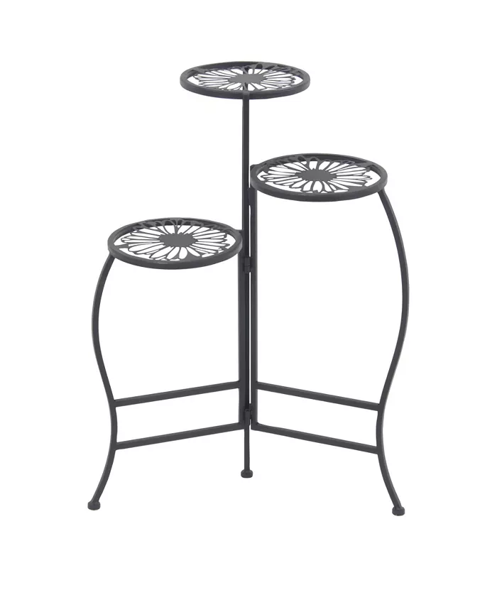 Rosemary Lane Metal Indoor Outdoor 3 Tier Floral Plant Stand - Intensery