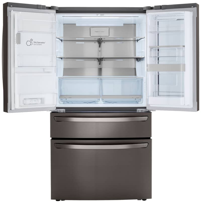 LG 23 Cu. Ft. PrintProof Black Stainless Steel Smart Wi-Fi Enabled InstaView Door-In-Door Counter-Depth Refrigerator With Craft Ice Maker - Intensery