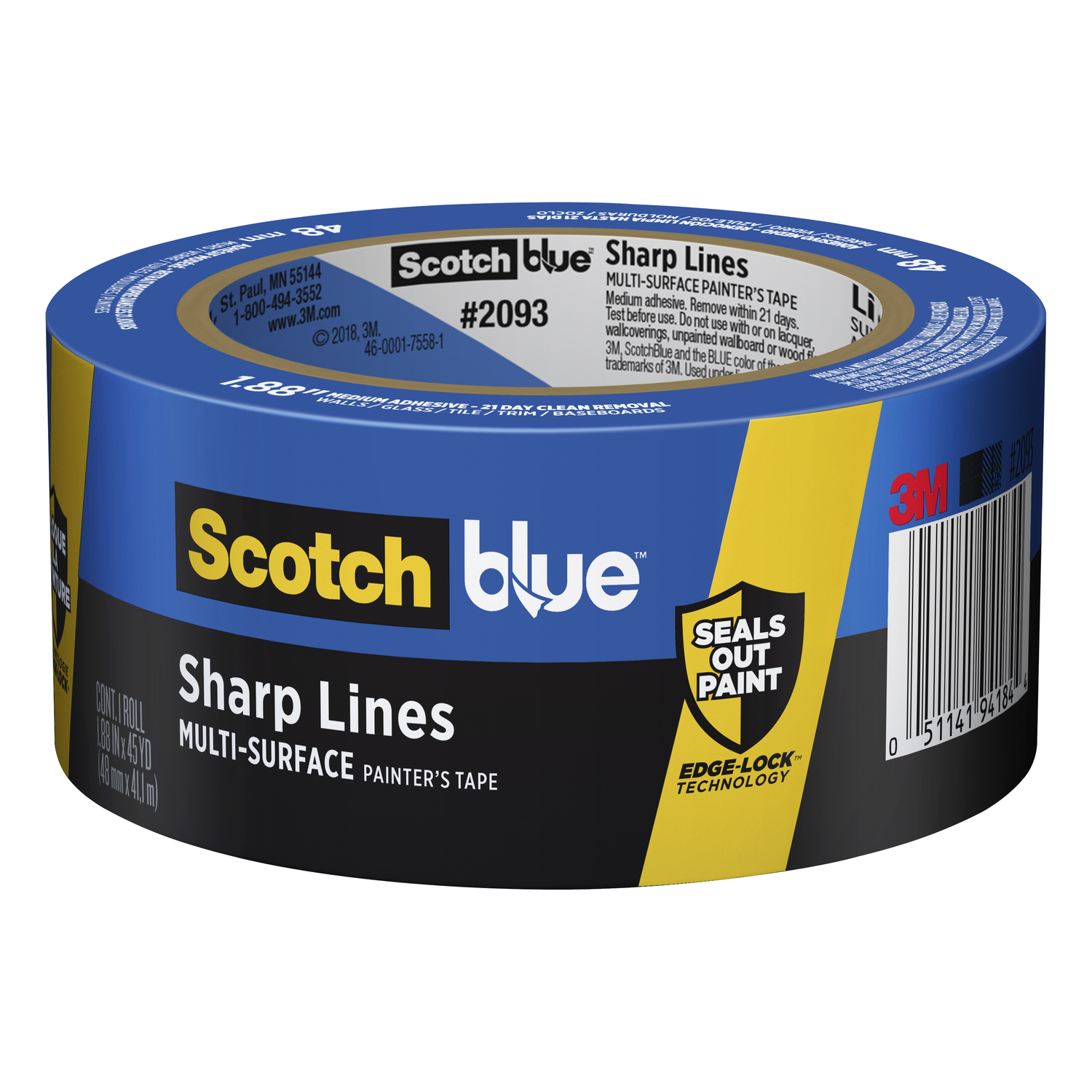ScotchBlue 1.88 in. W X 60 yd L Blue Medium Strength Painter\u0027s Tape 1 pk - Intensery
