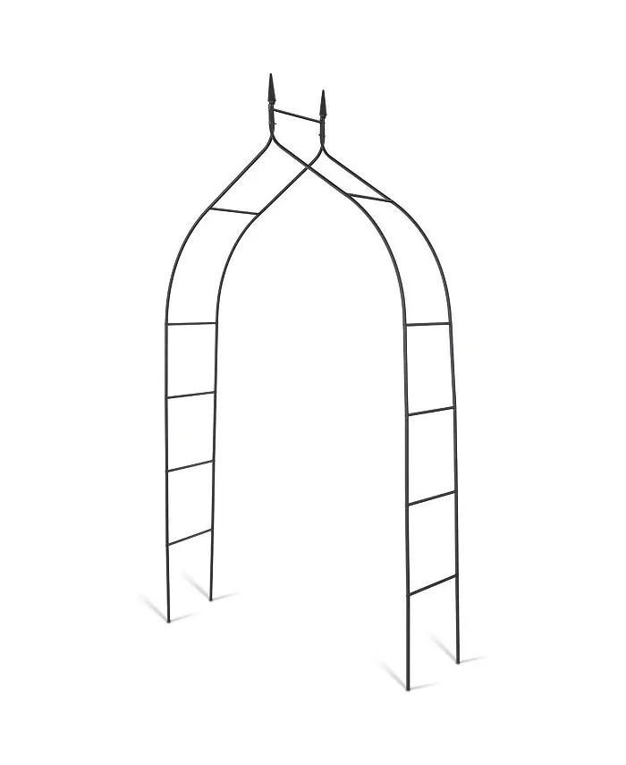 Costway 8'4'' High x 4'7'' Wide Steel Garden Arch Rose Arbor Climbing Plant Outdoor Garden - Intensery