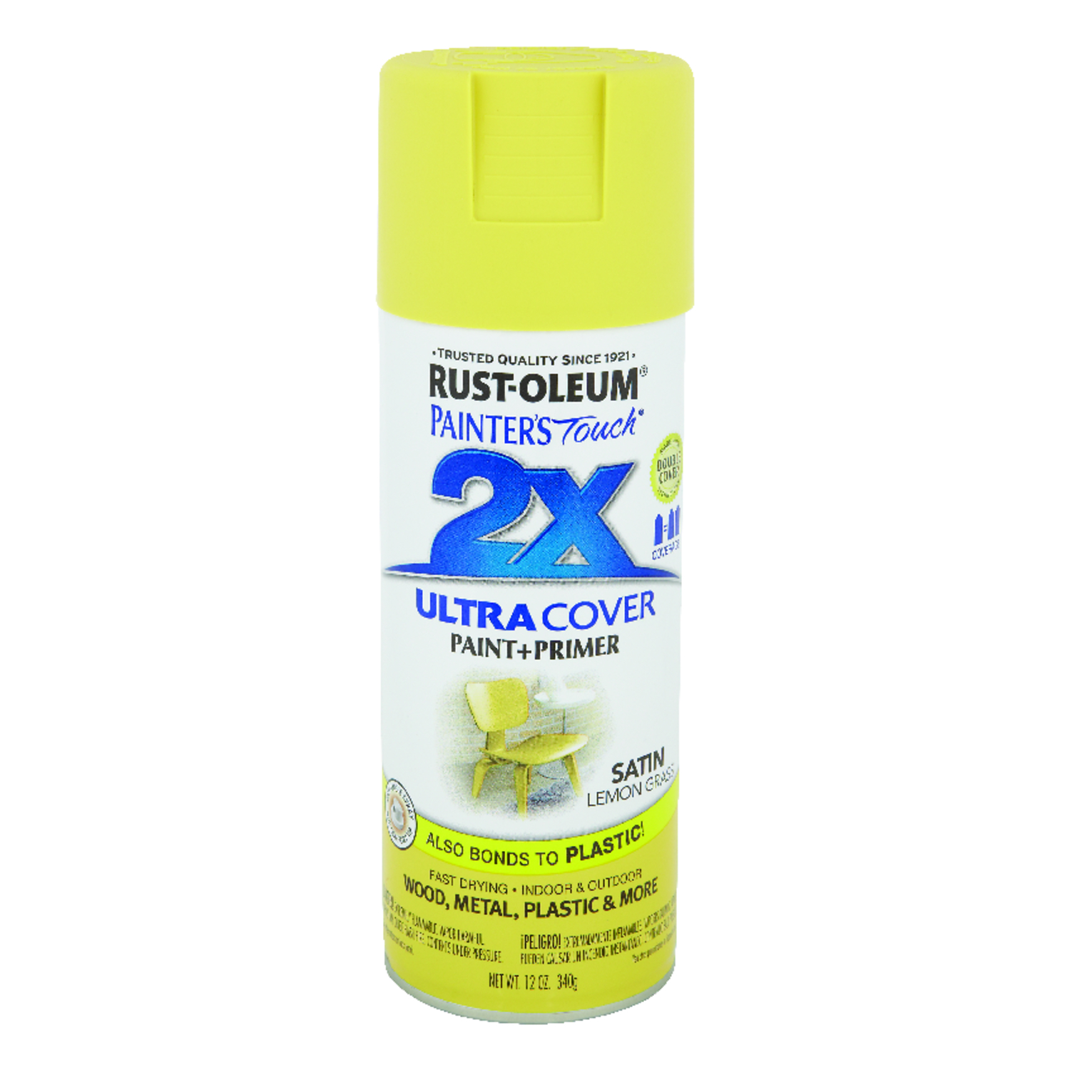Rust-Oleum Painter\u0027s Touch Ultra Cover Satin Lemon Grass Spray Paint 12 oz - Intensery