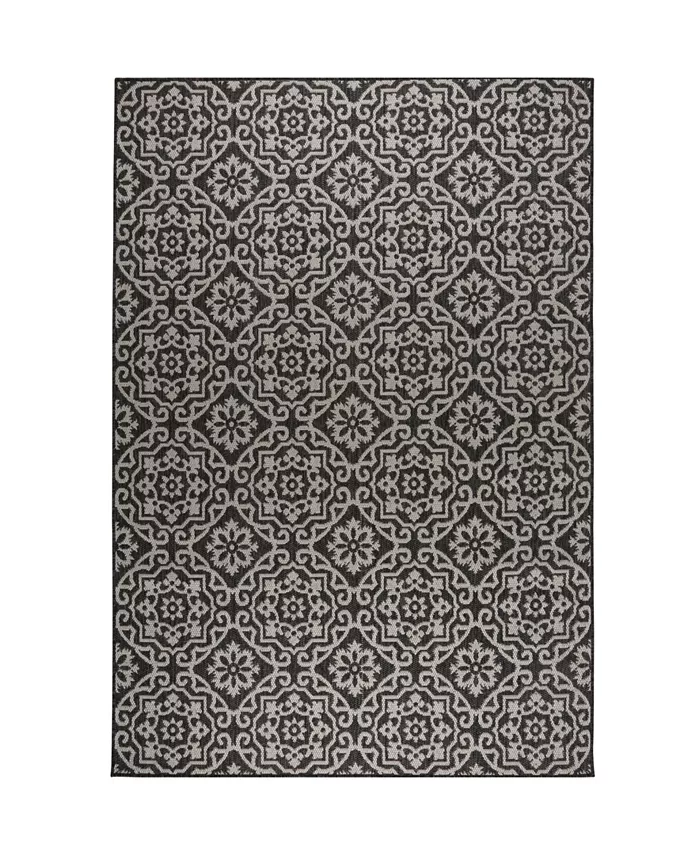 Nicole Miller Patio Country Danica Black Outdoor Area Rug Collection - Intensery