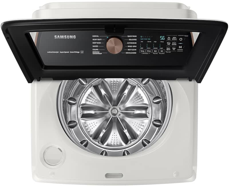 5.5 Cu. Ft. Ivory Extra-Large Capacity Smart Top Load Washer With Super Speed Wash - Intensery