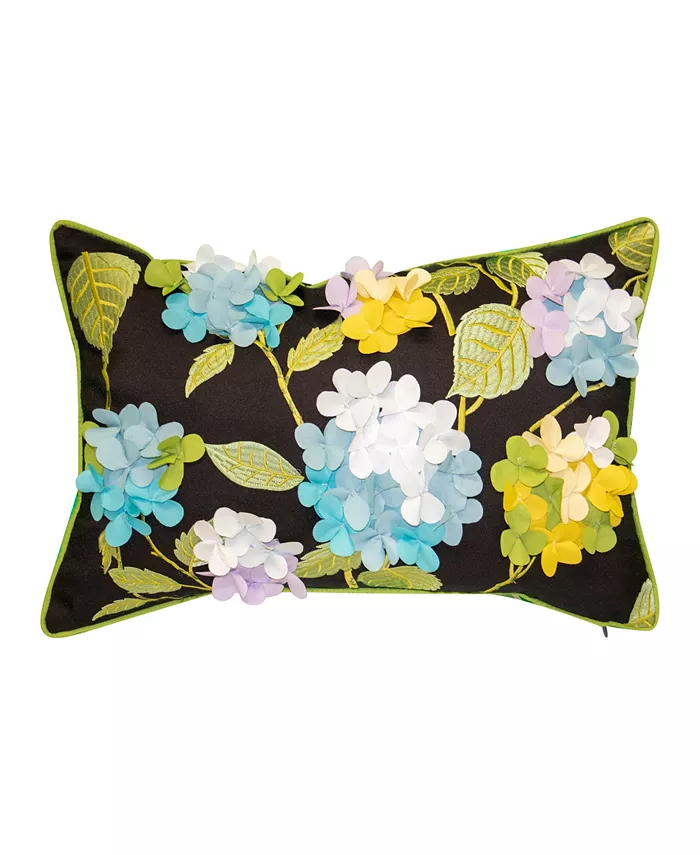 Ediensional Hydrangea Lumbar Decorative Pillow， 12 x 20 - Intensery