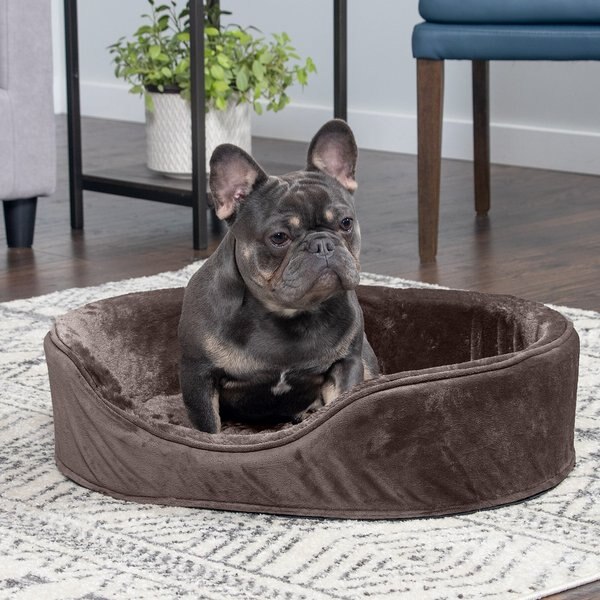 FurHaven Plush and Velvet Orthopedic Bolster Cat and Dog Bed w/Removable Cover - Intensery