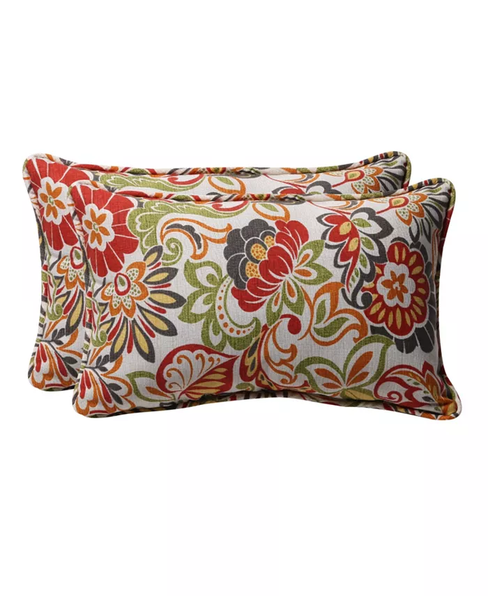 Pillow Perfect Zoe Citrus Rectangular Throw Pillow， Set of 2 - Intensery