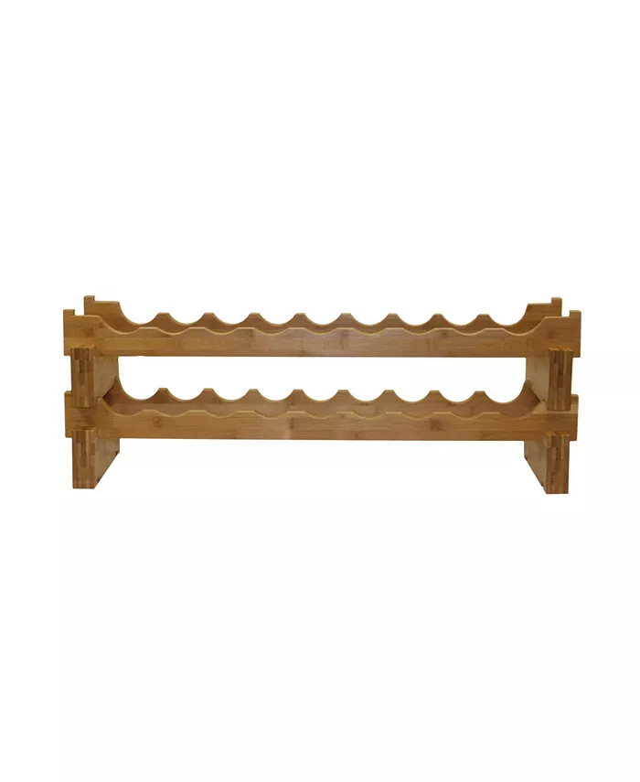 Oceanstar 18-Bottle Stackable Bamboo Wine Rack - Intensery