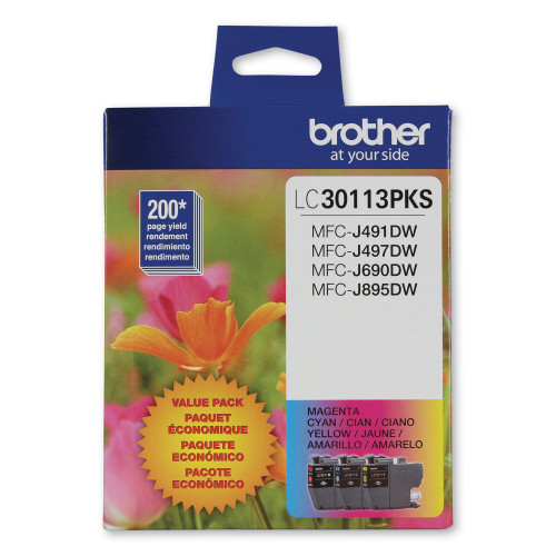 Brother LC3011 Ink， 200 Page-Yield， Cyan/Magenta/Yellow (LC30113PKS) - Intensery