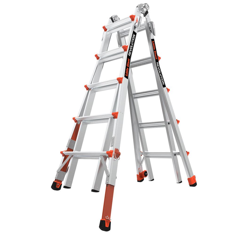 Revolution M22 Aluminum Type-1A 300lb Telescoping Multi-Position Ladder with Ratchet Leg Leveler - Intensery