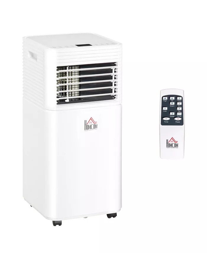 HOMCOM Mobile Air Conditioner w  4 Modes， 2 Speeds， LED Display， Timer， White - Intensery
