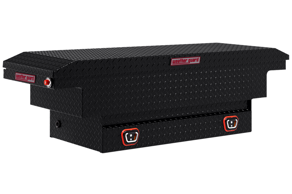 Weather Guard Saddle Truck Tool Box Aluminum Compact Low Profile Black - Intensery