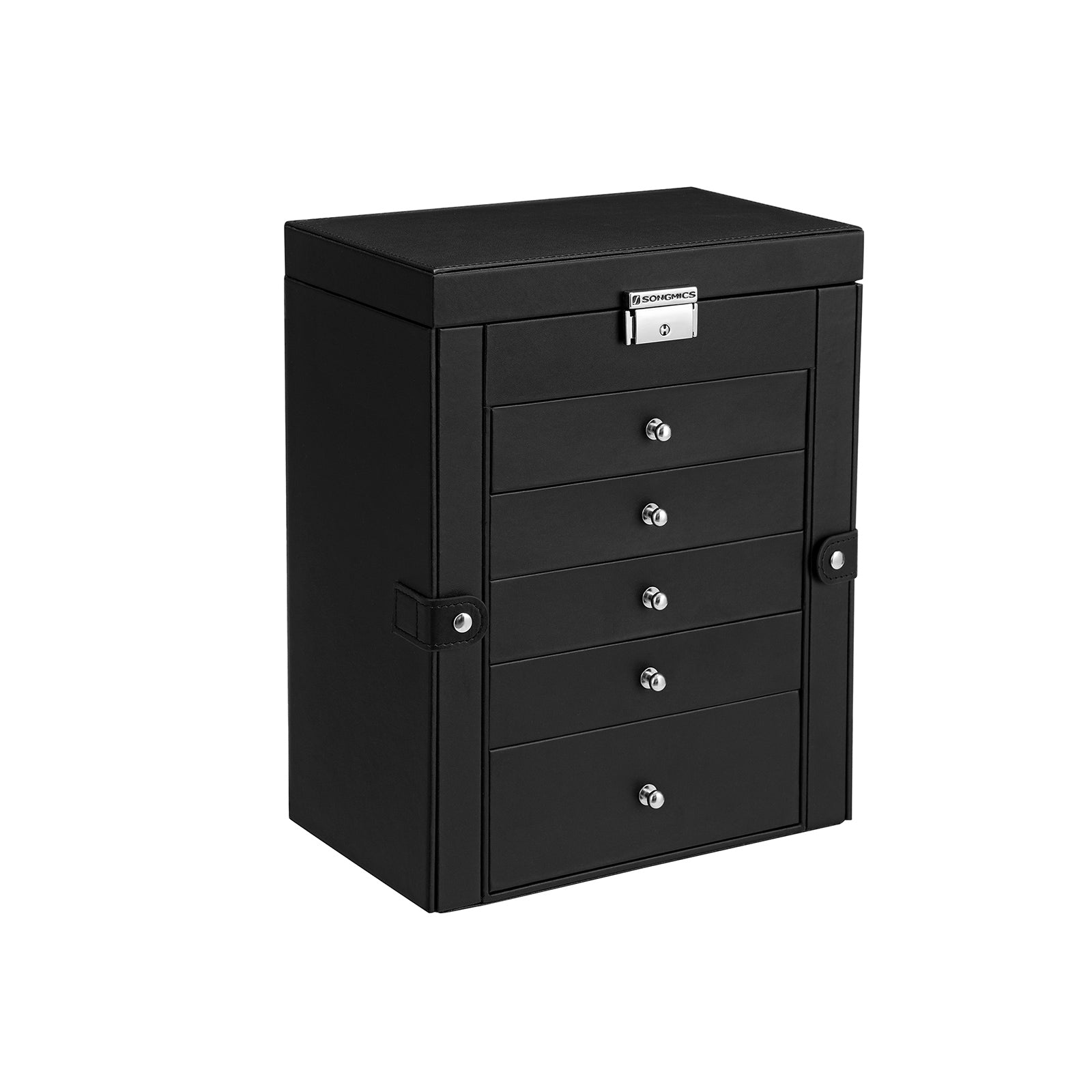 SONGMICS 6-Tier Large Jewelry Case with DrawersBlack - Intensery