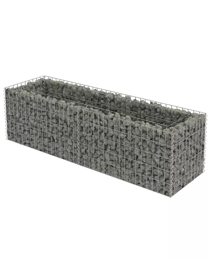 vidaXL Gabion Raised Bed Galvanized Steel 70.9