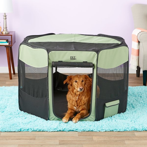 Pet Gear Travel Lite Soft-Sided Dog and Cat Pen with Removable Top， Sage - Intensery