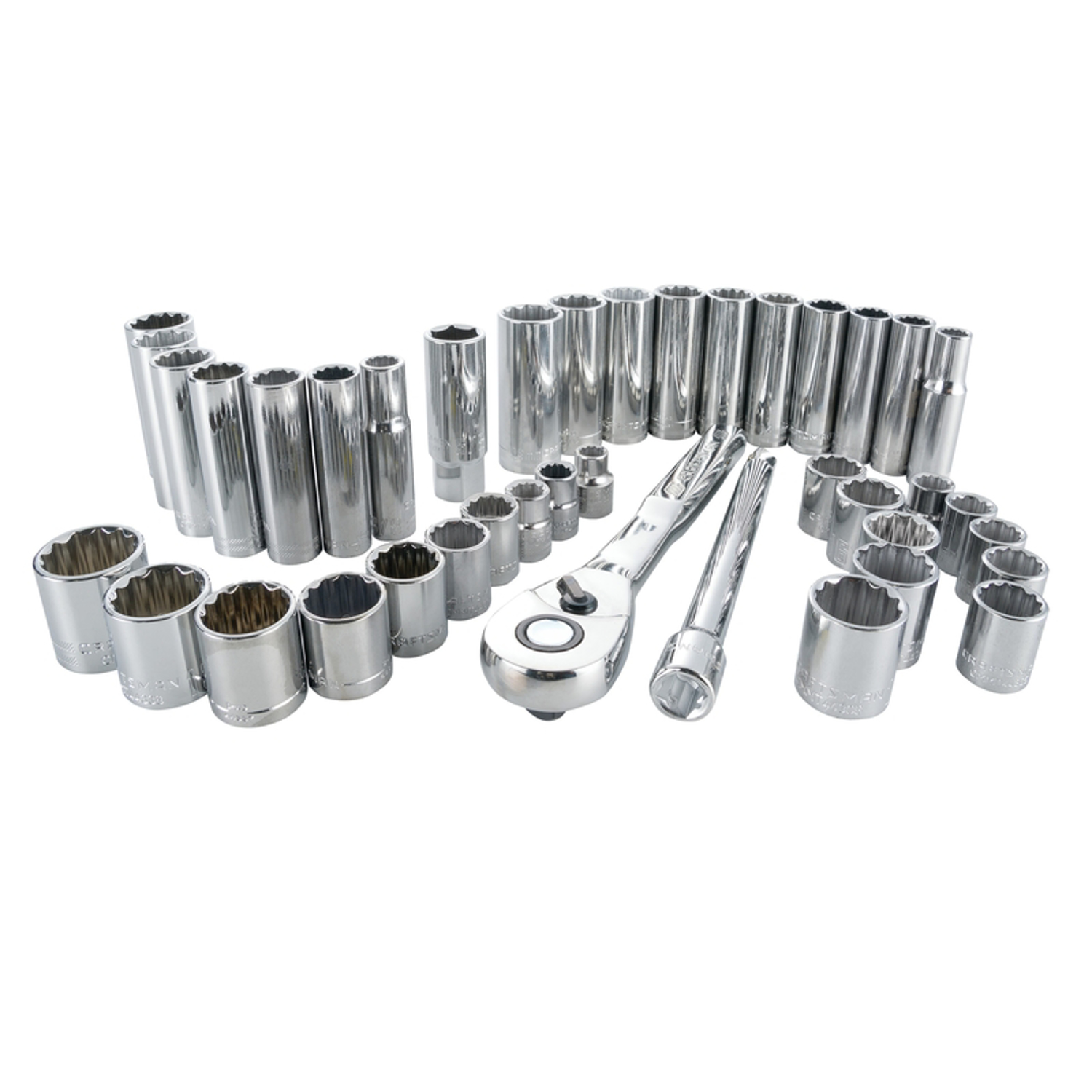 Craftsman 3/8 in. drive Metric and SAE 6 Point Mechanic\u0027s Tool Set 40 pc - Intensery
