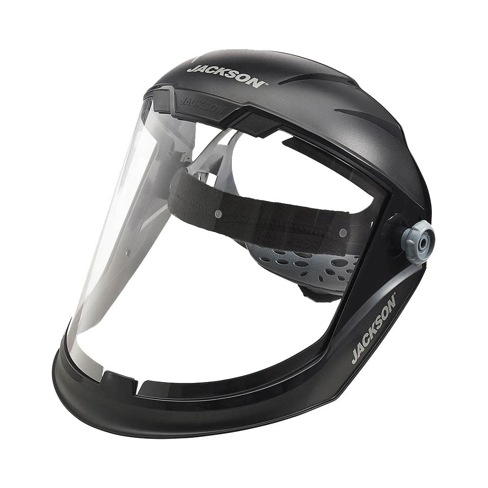 Lightweight MAXVIEW Premium Face Shield with Ratcheting Headgear， Clear Tint， Anti-Fog Coating， Black - Intensery
