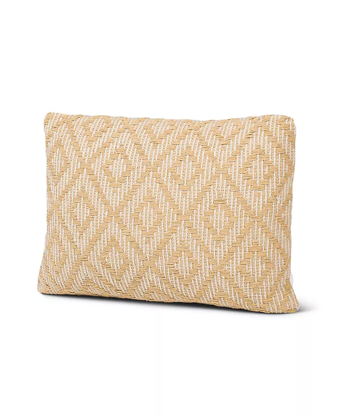 Anaya Home Yellow Diamond Woven Down Lumbar Pillow - Intensery