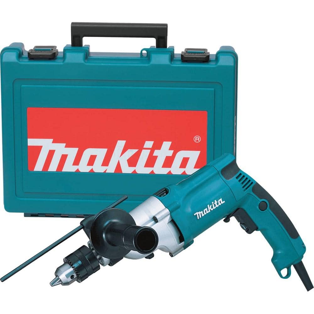 Makita 6.6 Amp 3/4 in. Corded Hammer Drill with Torque Limiter Side Handle Depth Gauge Chuck Key Hard Case HP2050 - Intensery