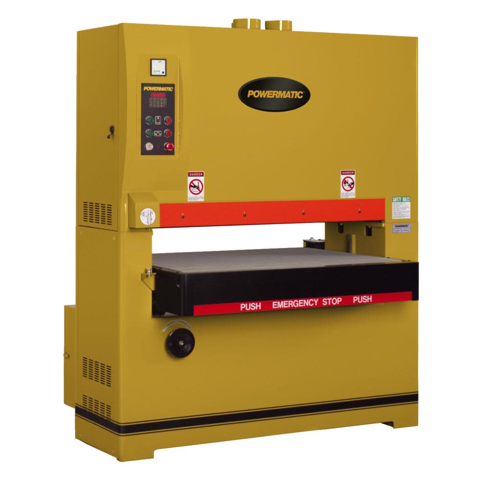 43 Wide Belt Sander， 25HP 3PH 230/460V， Sari Speed， DRO - Intensery