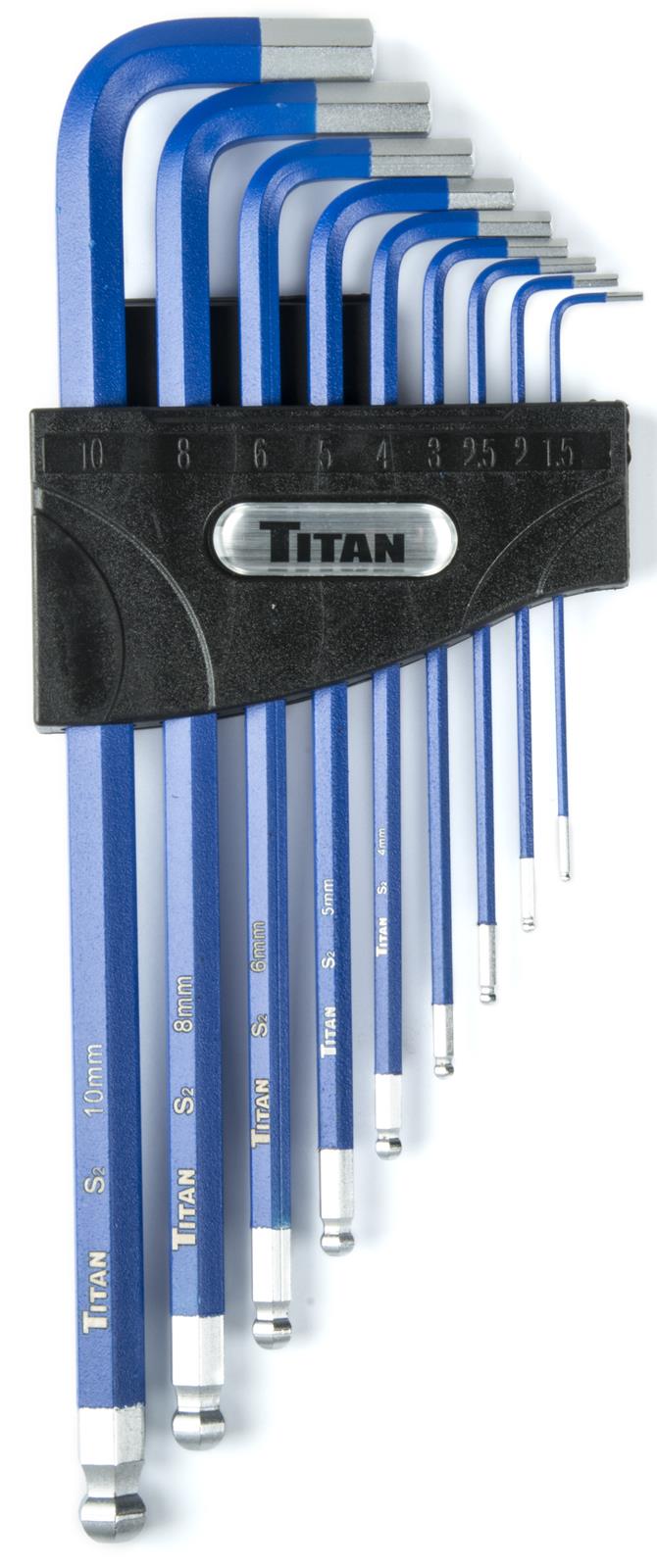 Titan Tools 12714 Titan Extra-Long Arm Ball Tip Hex Key Sets - Intensery