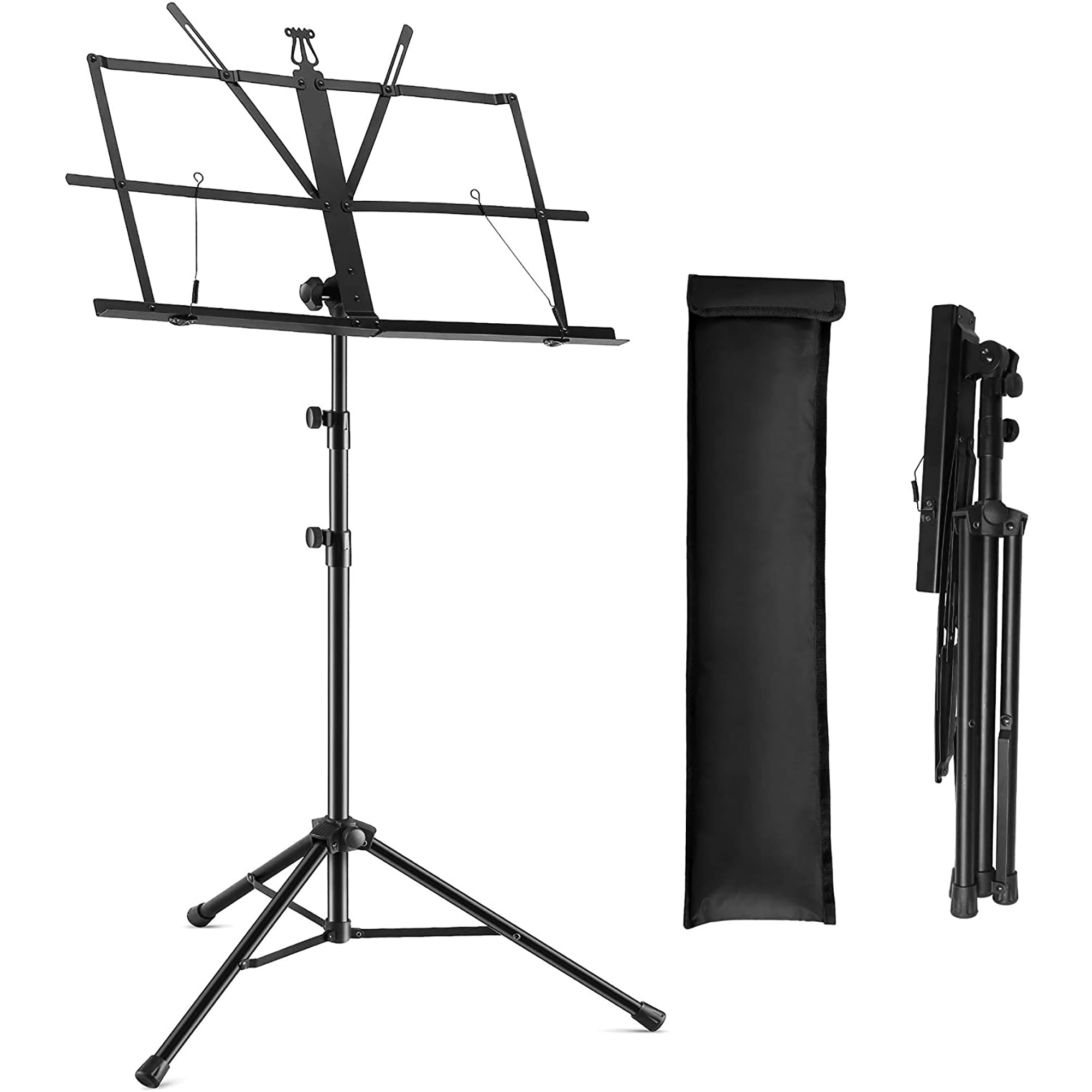 5 Core Music Stand for Sheet Music Folding Portable Stands Light Weight Book Clip Holder Music Accessories and Travel Carry Bag MUS FLD - Intensery