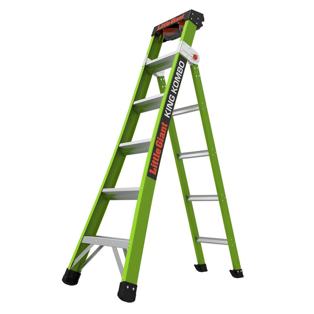 King Kombo Pro Fiberglass 6Ft.10Ft. 3-in-1 Multi Position Combo Ladder - Intensery
