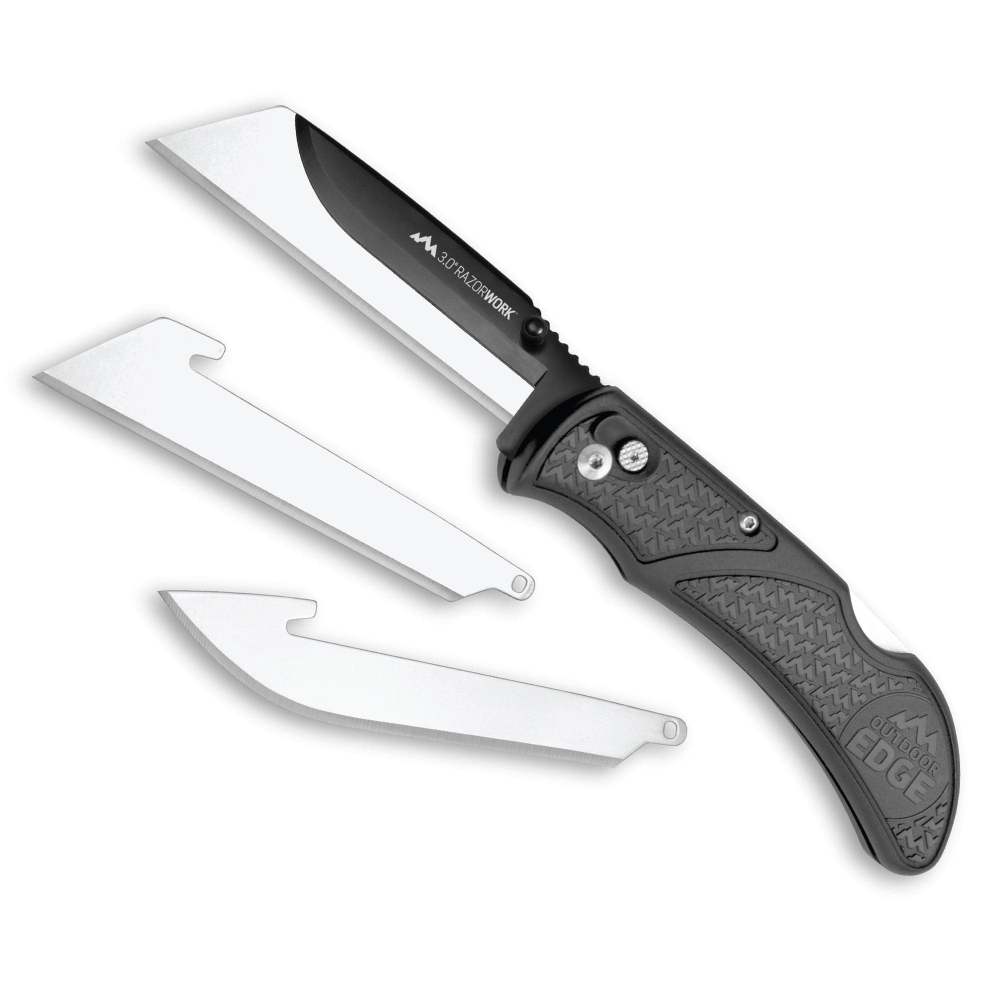 Outdoor Edge  RazorWork Folding Knife Gray 3 with 3 Blades - Intensery
