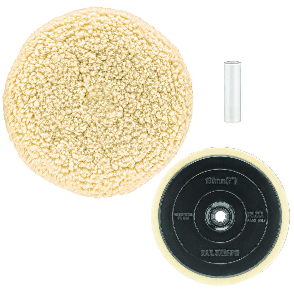 DEWALT 7-in Wool Buffing Pad and Backing Pad Combo Kit DW4985CL from DEWALT - Intensery