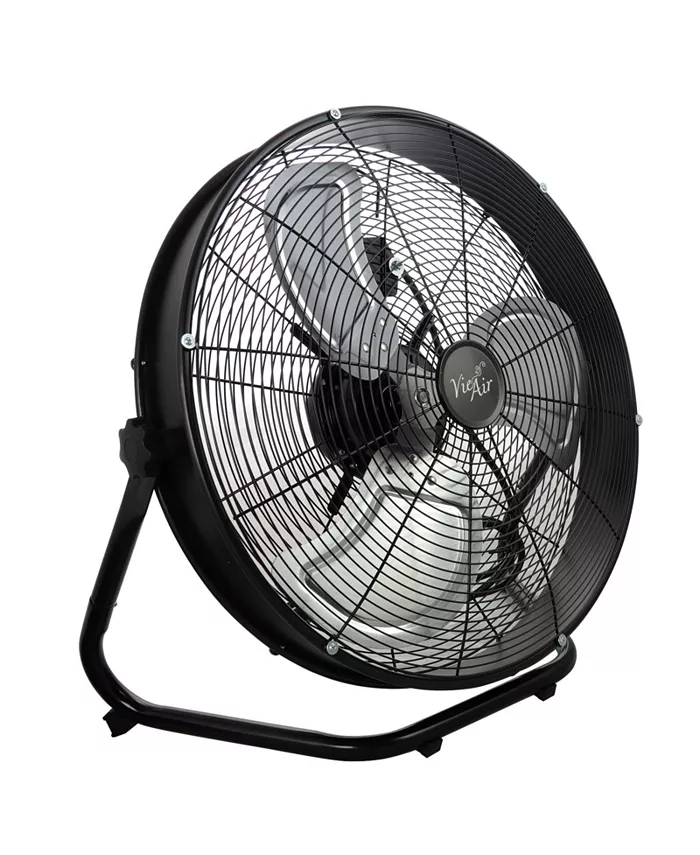 Vie Air 20 Inch 3 Speed Motor Metal Floor Drum Fan in Black - Intensery