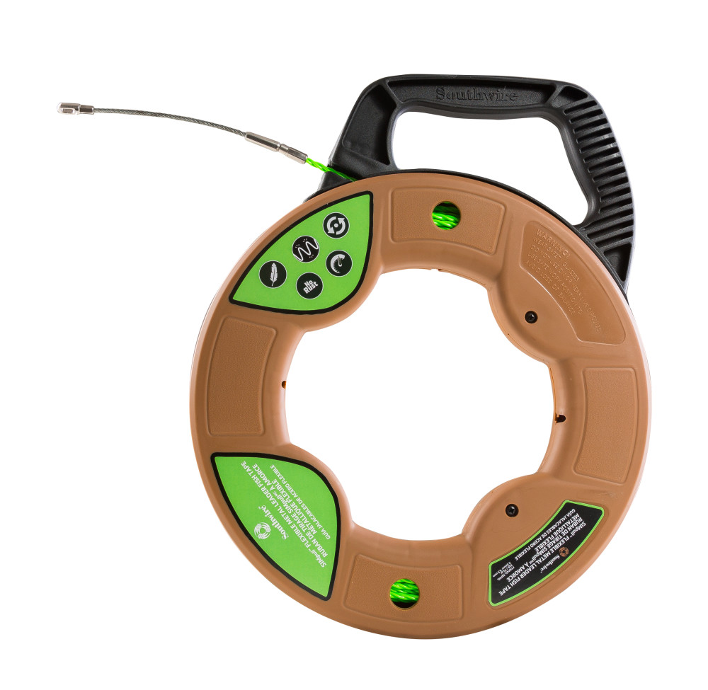 Southwire SIMPULL Fish Tape 4.5mm 75and#8242; Flexible Metal Leader Large Case - Intensery