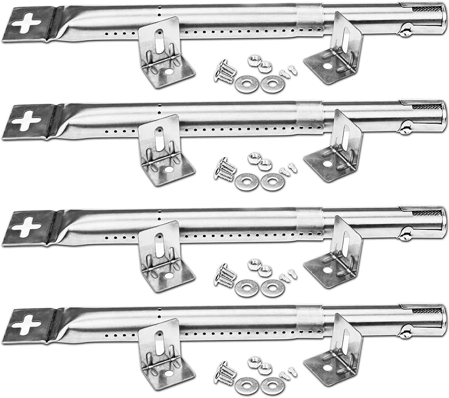 Burner Tubes Kit for Uniflame 4 Burner Gas Grills, BBQ Replacement Grill Parts, 12 - 17.5'' x 1'' - Intensery