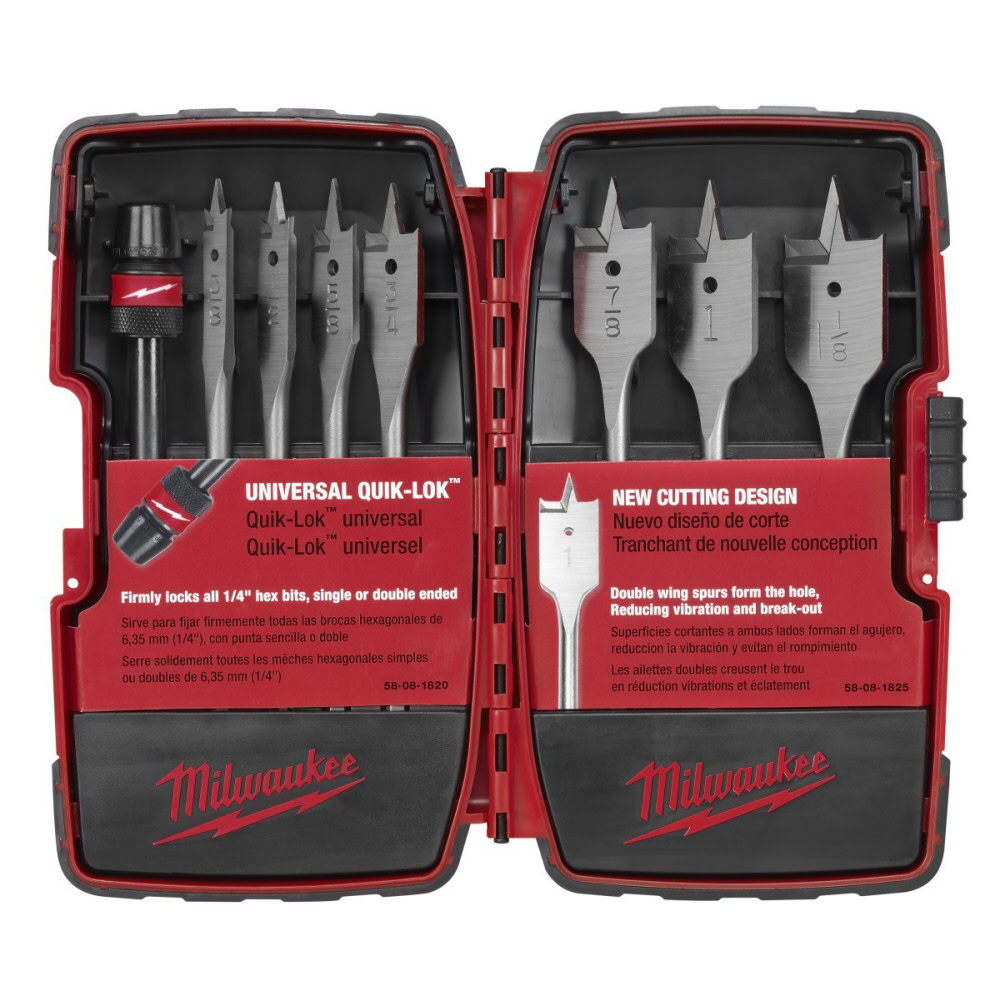Milwaukee 8 pc Flat Boring Bit Set 49-22-0175 from Milwaukee - Intensery