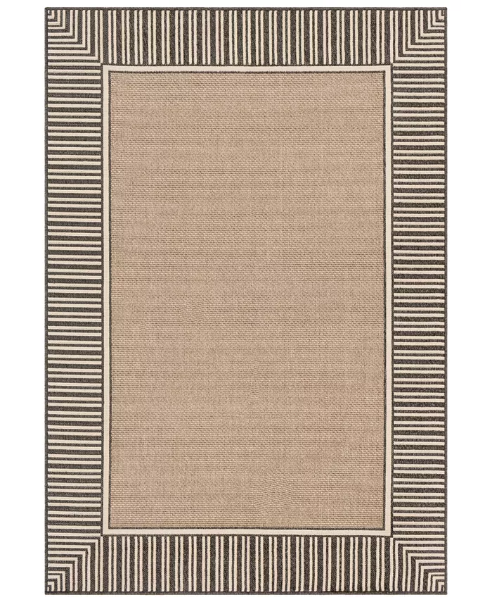 Surya Alfresco ALF-9684 Camel 6' x 9' Area Rug， Indoor Outdoor - Intensery