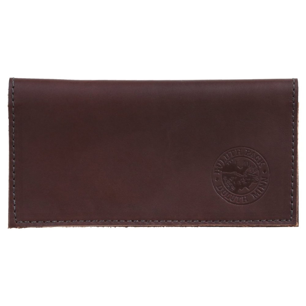 Brown Smooth Leather Checkbook Cover - Intensery