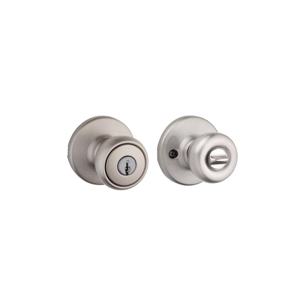 Satin Nickel Security Keyed Entry Exterior Tylo Lockset Knob - Intensery