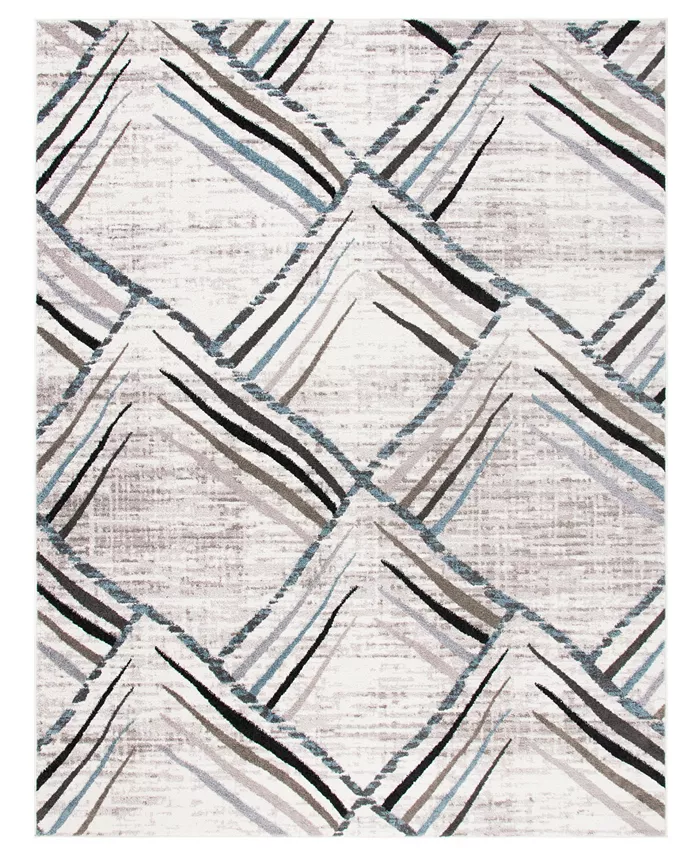 Safavieh Amsterdam Cream and Charcoal 8' x 10' Outdoor Area Rug - Intensery