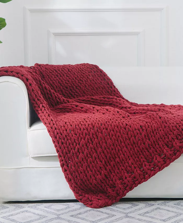 Cheer Collection Chunky Cable Knit Throw Blanket - Intensery