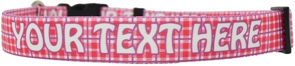 Yellow Dog Design Preppy Plaid Polyester Personalized Standard Dog Collar - Intensery