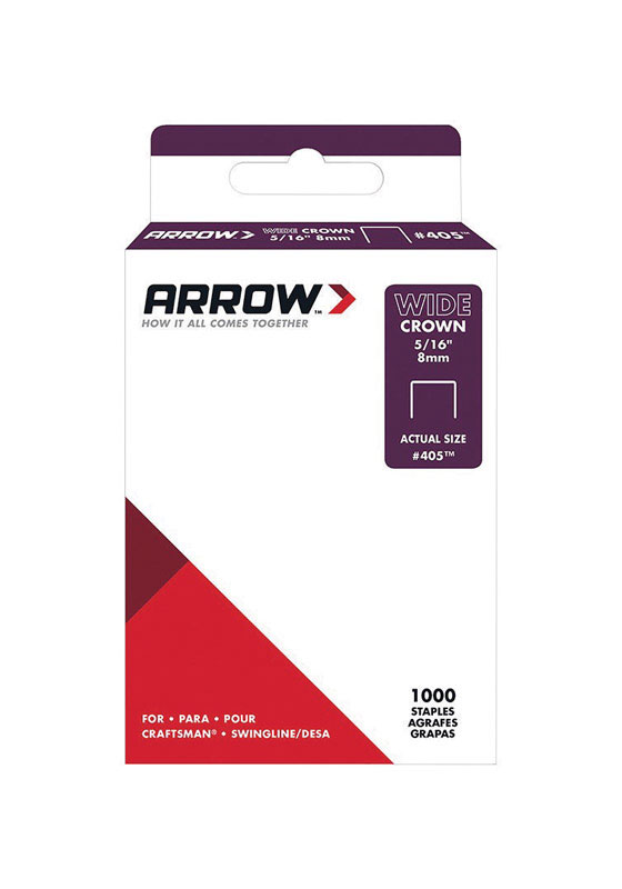 Arrow T50 5/16 in. W X 5/16 in. L 24 Ga. Wide Crown Light Duty Staples 1000 pk - Intensery